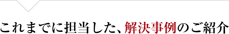 これまでに担当した、解決事例のご紹介